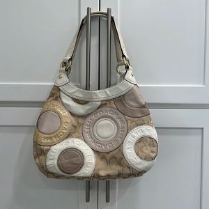 Coach Pierced Vintage Canvas Leather Patchwork Soho Shoulder Bag Purse